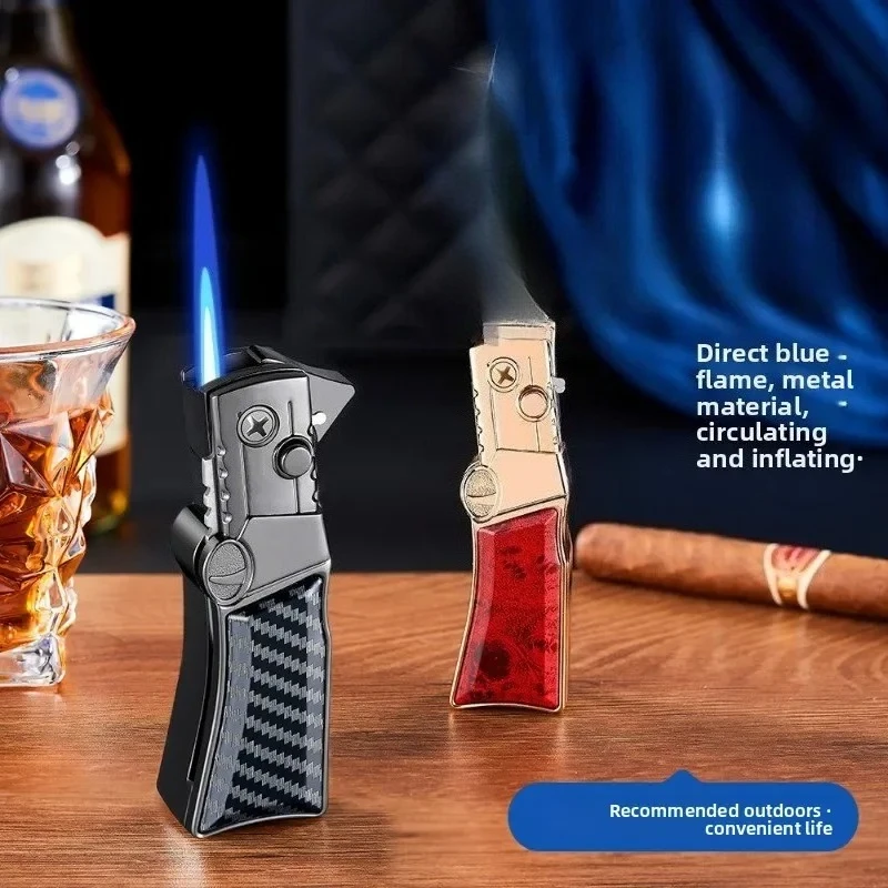 Nuevo encendedor Turbo creativo de Metal a prueba de viento, herramienta multifuncional de supervivencia al aire libre, encendedor de cigarros de Gas butano portátil, regalo para hombres
