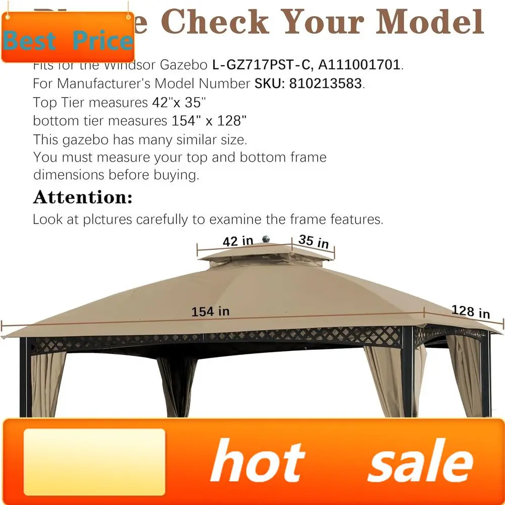

PromotionPromotionKhaki Outdoor Gazebo with Replacement Cover, Model L-GZ717PST-C