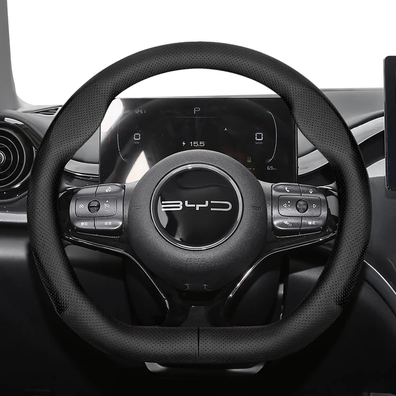 

For BYD Steering Wheel Cover Ultra-Thin Laser Vents Design Fit Dolphin Mini Seal Atto 3 Song Plus Pro King F3 Shark M6 Seagull