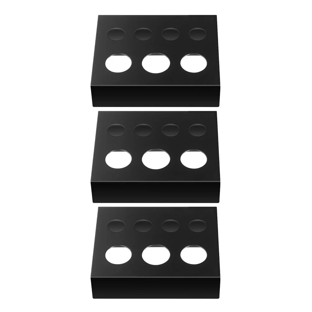 

3 шт. прямоугольный железный держатель для пигмента, черный, с 7 отверстиями, настенный монтаж для художников, художников, поделок, лоток для пигментных чернил, подставка для чашек для татуировок