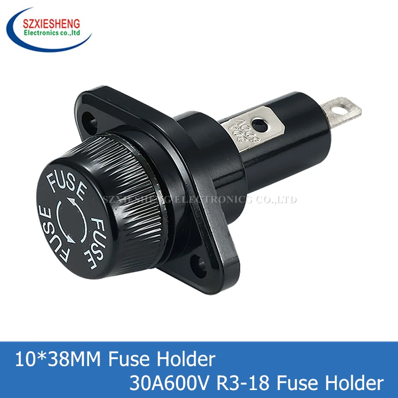 10*38MM Fuse Holder R3-18 Fuse Holder 30A600V PCB Panel Mounting High Current And High Temperature Resistance Fuse Boxes
