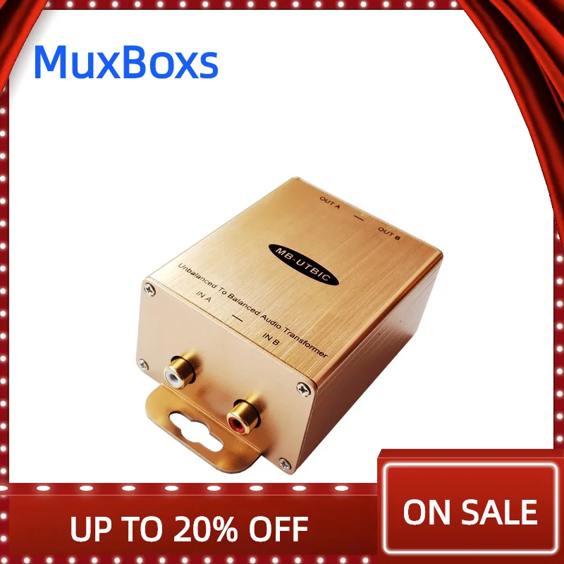 MUXBOXS Dual Unbalanced RCA To Professional XLR 6.35 CANNON Audio DI Converter For Stereo Amplifier Transformer