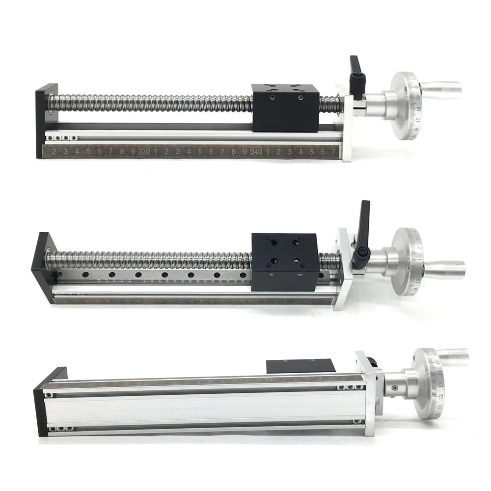 Imagem -05 - Xyz Eixo Cnc Manual Linear Rail Guia Movimento Slide Estágio 100 1000 mm Eficaz Curso Volante Alumínio Deslizante Tabela 500 mm s