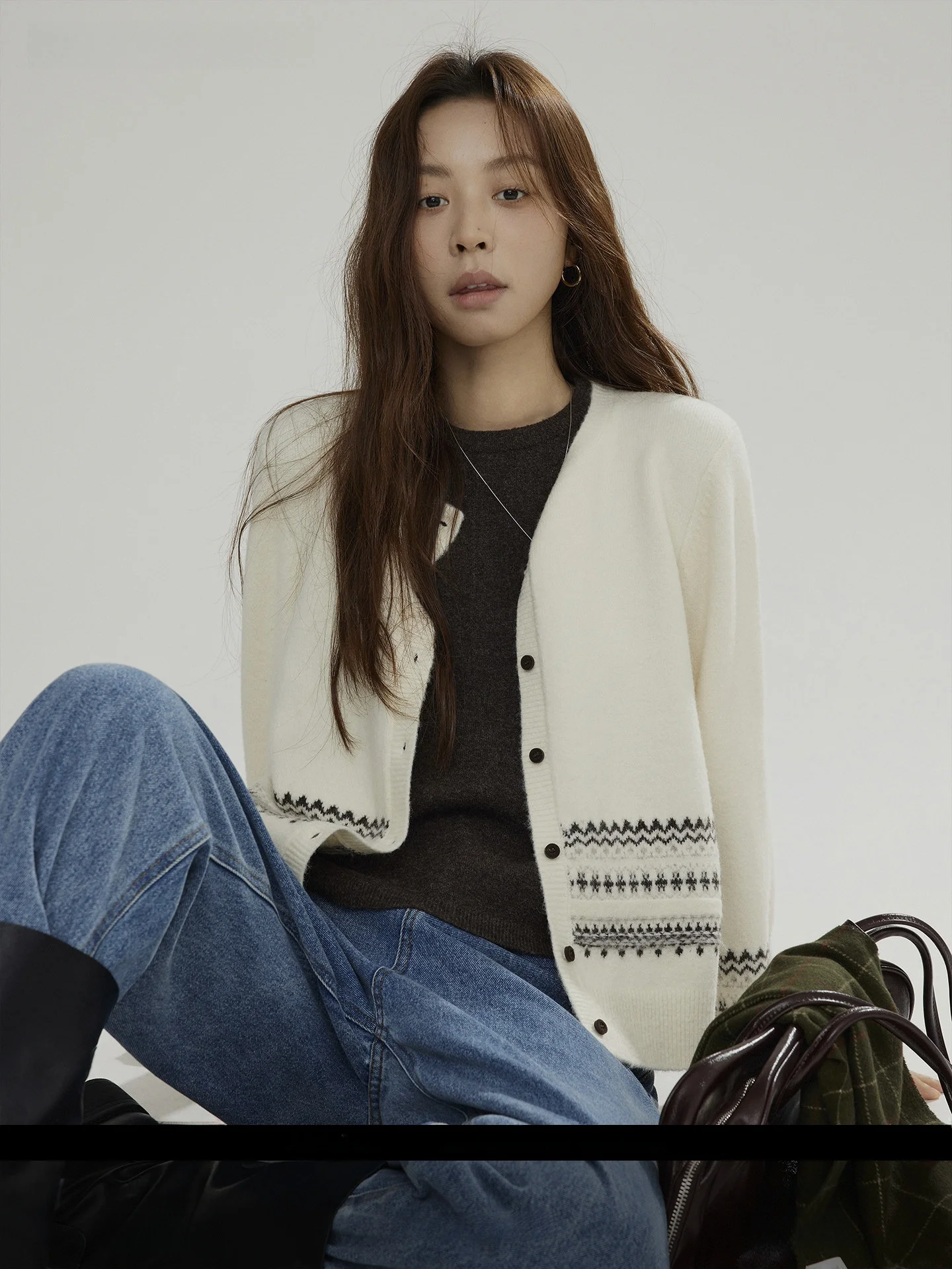 

Новый женский повседневный вязаный кардиган Joli: двухслойный, имитация двух предметов, с длинными рукавами и круглым вырезом