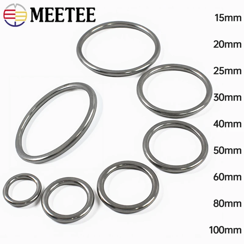 

2/5Pcs 15-100mm Stainless Steel O Ring Bag Strap Buckles Seamless Rings Clasp Webbing Connector Loop DIY Hardware Accessories