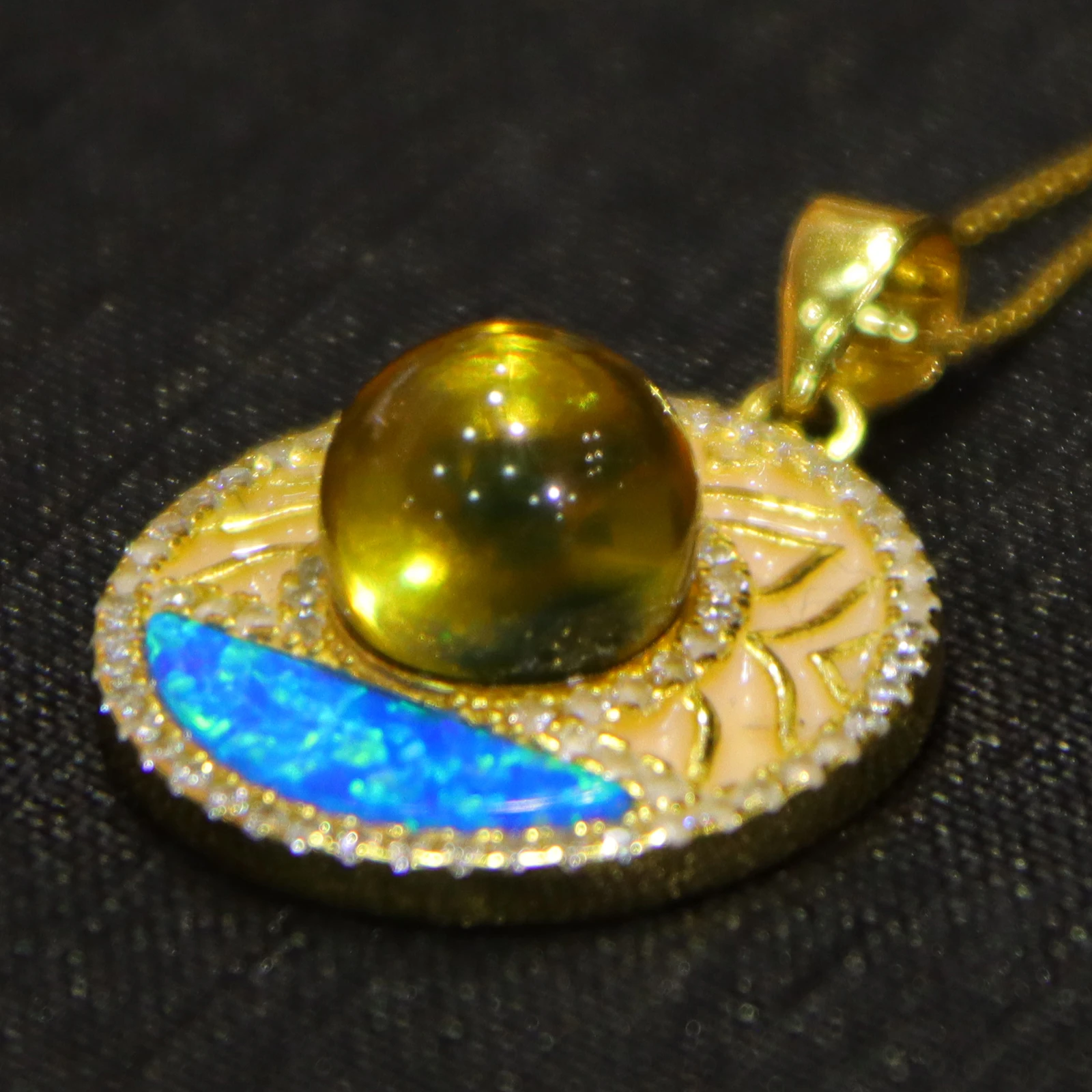 Natural Mexican Blue Amber Round Bead Pendant Sterling Silver Bail 8mm Blue Amber Jewelry Gift