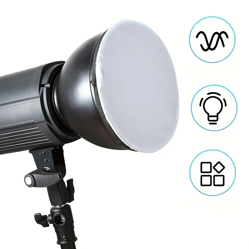 1pc/2pcs Flash Lampshade, Circular Cloth Cover, Standard Photography Lampshade, Suitable for Small Lighting Fixtures