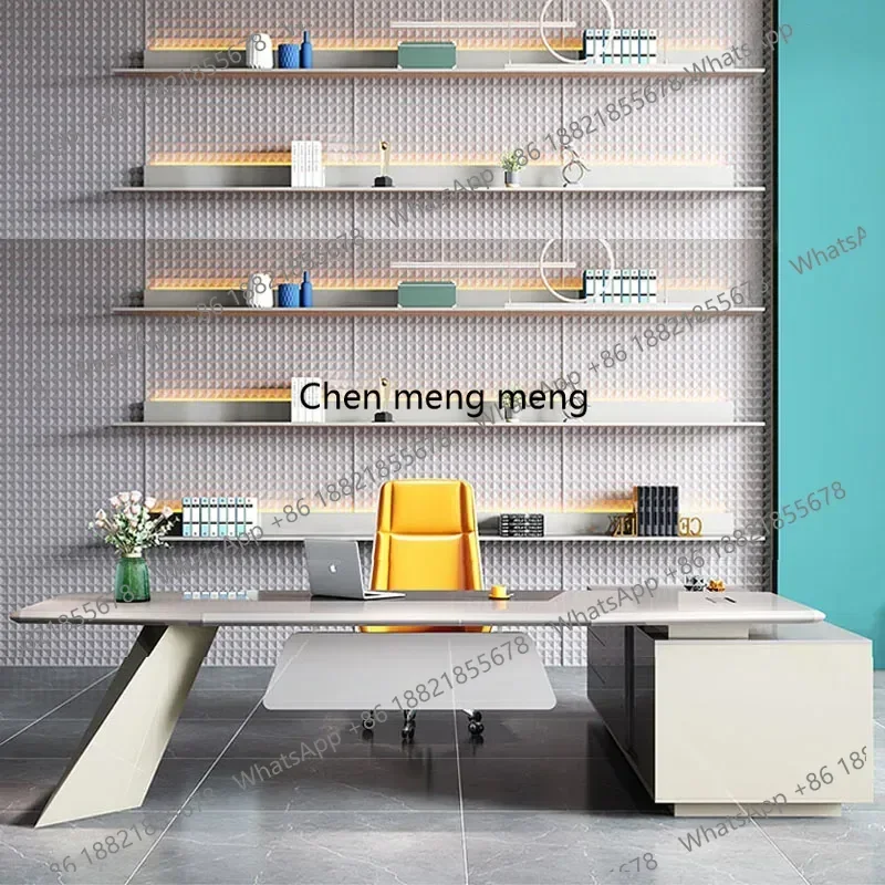 F150 Work Storage Office Desk Standing Minimalist Floor Secretary Quality Office Desk Modern European Light Luxury Bureau Furnit