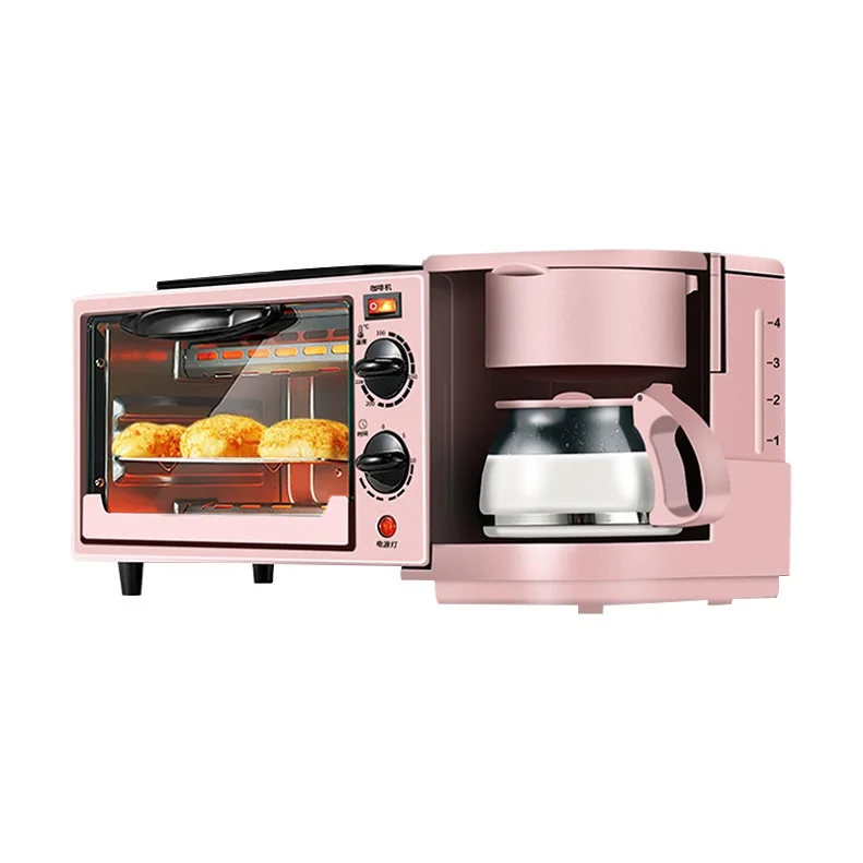 

3-in-1 Family Size Breakfast Station Machine, with 600ML Drip Coffee Maker, Nonstick Griddle, 9L Toaster Oven