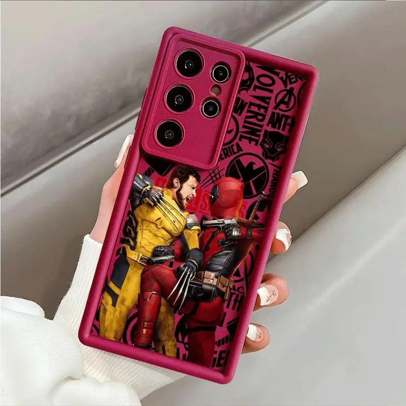 Marvel Deadpool เคสโทรศัพท์ขอบ3D วูลเวอรีนสำหรับ Samsung Galaxy, S22 S23 S24 S20พิเศษ FE Note 20 A50 A04 A04S บันไดฟันด้า