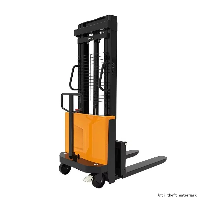 2026 - 1.5-ton hydraulic forklift stacker, brand new and in working condition, with loading and unloading lifting platform.