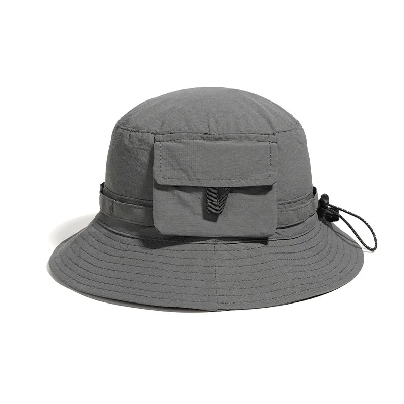 Waterproof Bucket Hat with Cords for Outdoor Caps Men Women Sun Protection for Hiking Fishing Beach