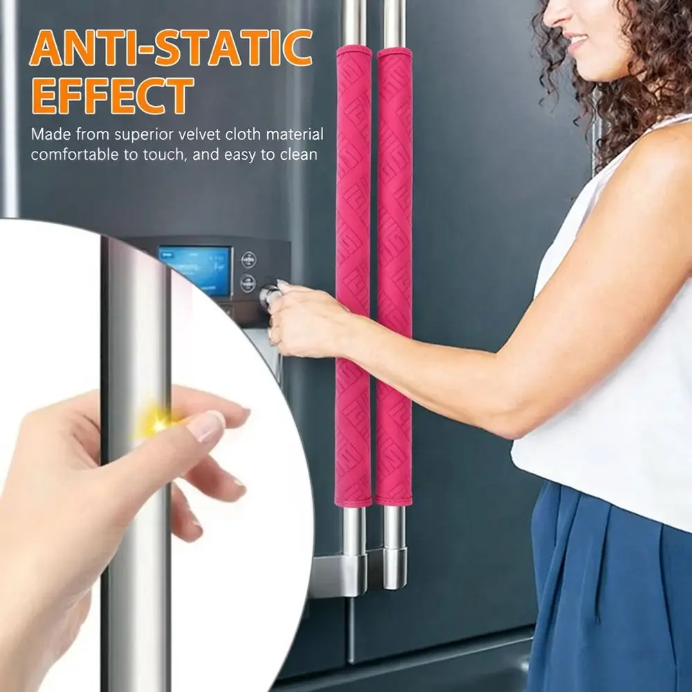 Portable Oil-proof Refrigerator Handle Cover Washable Oven Door Handle Cover Stain-resistant Microwave Oven Mitts Home Decors