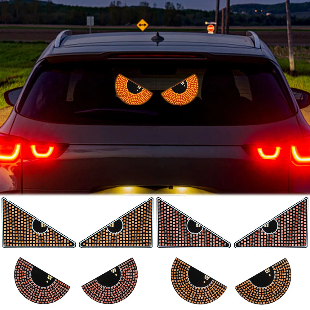 LED Signal Lights For Car Windshield USB Flashing LED Decoration Light Car Windshield Glow Flexible LED Panel Devil Eyes Light