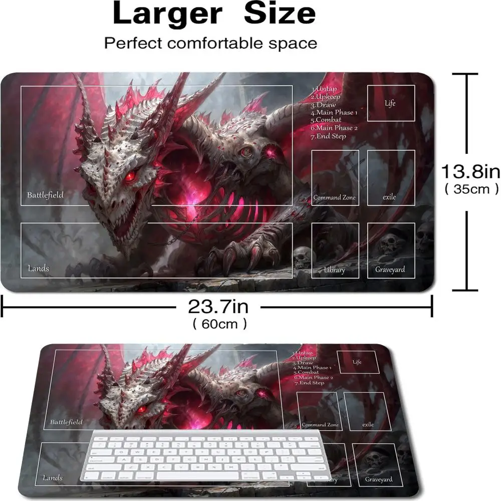 

Artistic Dragon image MousePad Playmat Magic Card Game pad 35X60CM Desk mat tapete for magic mtg Non-Slip Durable Stitched Edge