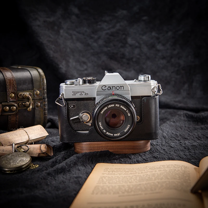 

Handmade Genuine Real Leather Camera Half Cover For Canon FTb Case Leather Camera Bag Protective Case Photography Accessories
