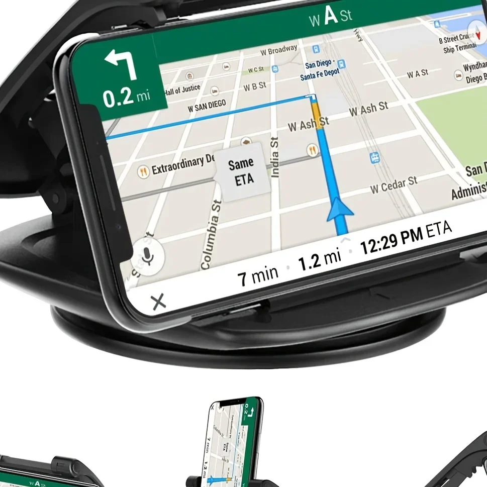 Cell Phone Holder For Car, Upgraded 360° Rotatable Phone Mount For Dashboard, Horizontal & Vertical Viewing Friendly Phone