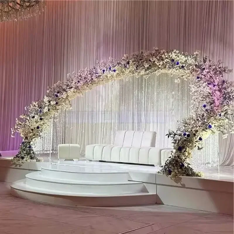 

Wedding Flower Arch Wall Photography Decor Reception Metal Backdrop Stage Arches Bead Curtain Background Rack For Event Party