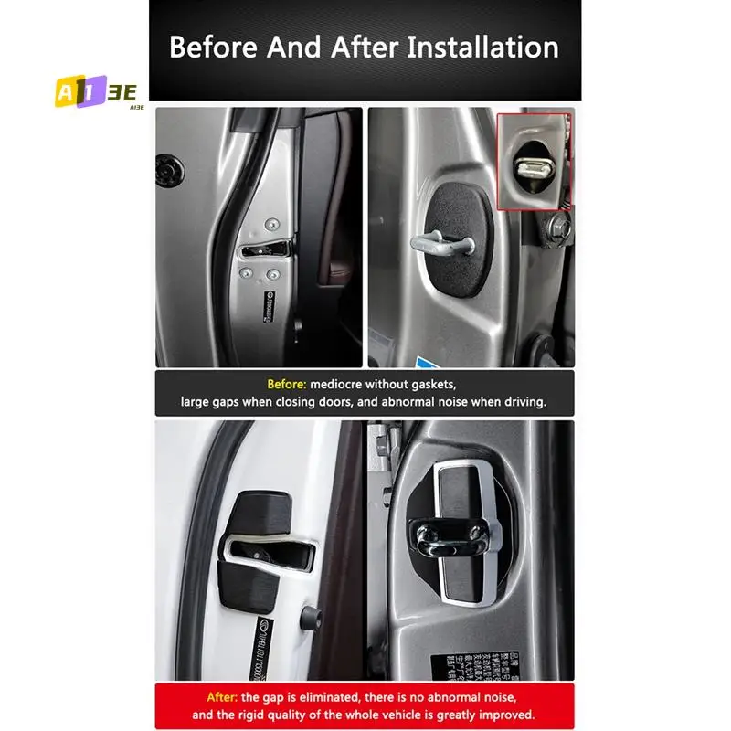 

A03E-8 комплектов защиты дверных замков автомобиля для Toyota Land Cruiser LC200 Corolla Yaris