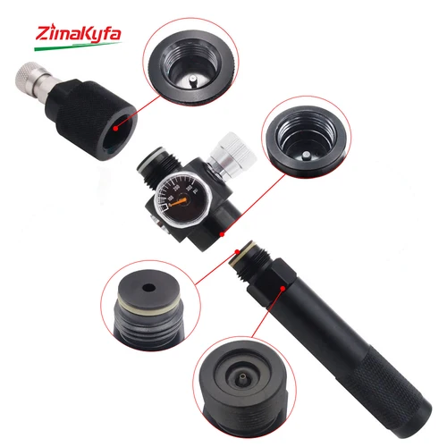 Imagen 2 del producto Nuevo adaptador de configuración para cápsula de cilindro de CO2 de 12g a accesorios de aire, herramienta de llenado rápido, cargador, regulador, acoplador de 8mm, boquilla de llenado
