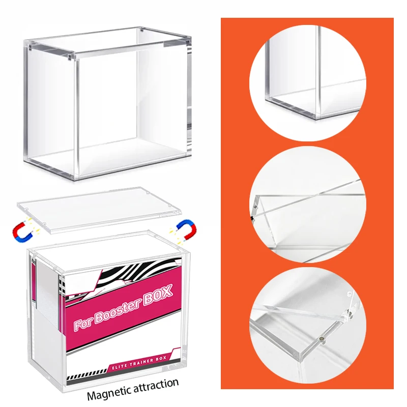 

Штабелируемая акриловая витрина диаметром 5 мм, совместимая с защитной коробкой Booster Box с прозрачной магнитной пряжкой
