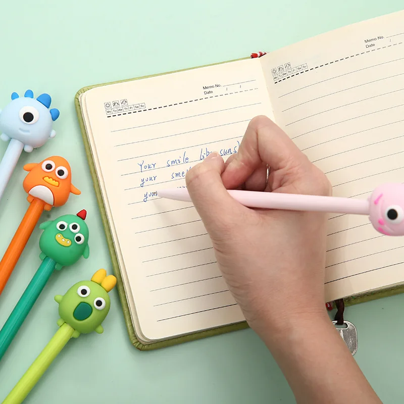 5pcs/Pack Creative Cute Signature Pen, Cute Little Fresh Clown Monster Neutral Pen