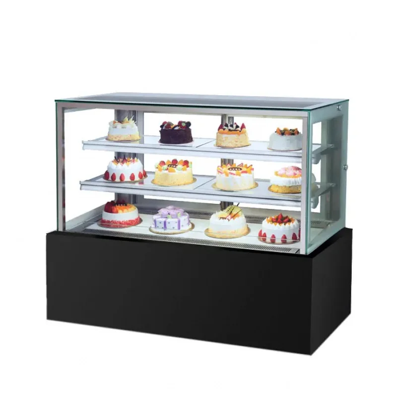 custom.Double Layer Tempering Glass Bread Chiller Cakes Fridge Display Cabinet Showcase Cake and Bakery
