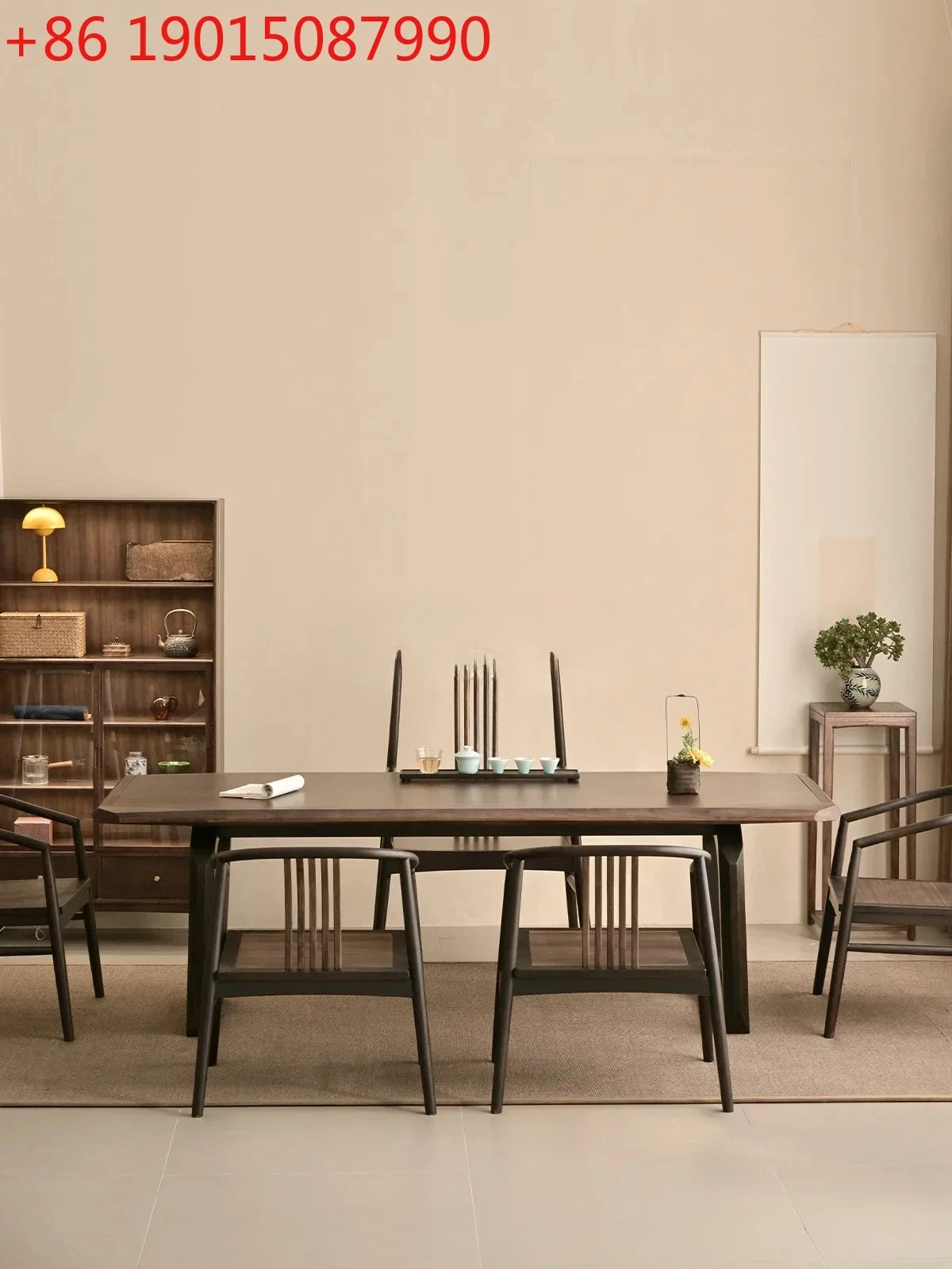 

Cy56 Современная простая комбинация двухметрового чайного столика и стула из цельного дерева, новый китайский чайный столик в гостиной, новый элитный