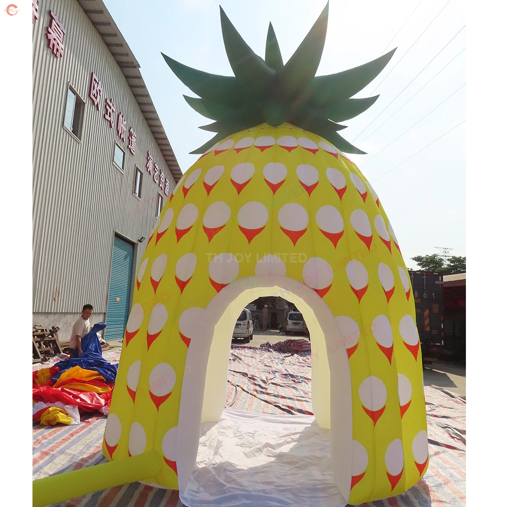 3.6x3.8mH Inflatable Pineapple Tent Cover for Promotion Party Event Drinks Snack Treat Inflatable Bar Booth for Sale