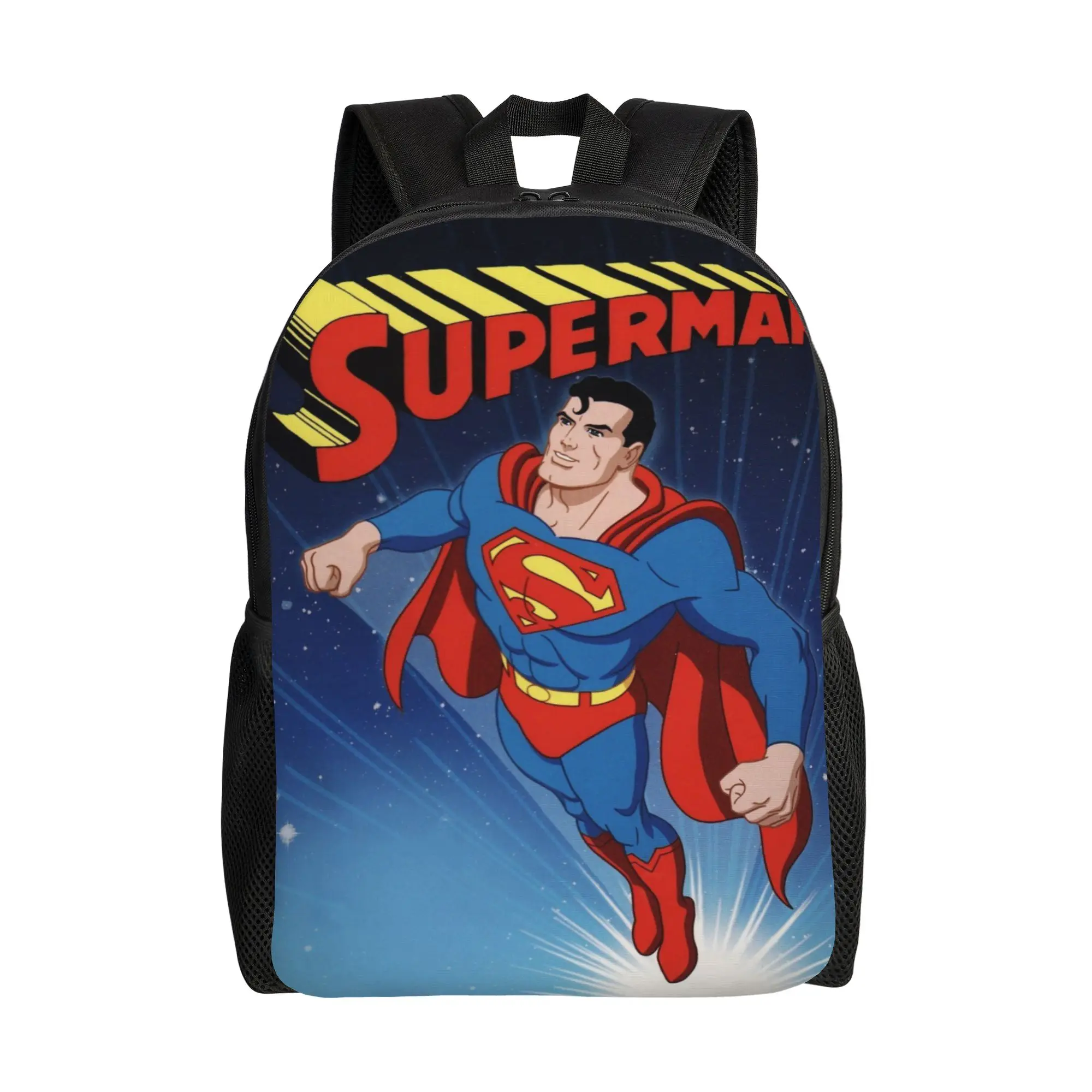 Back to school season Large Capacity Vintage Retro Superman Comic Poster Handbag  Female Backpack
