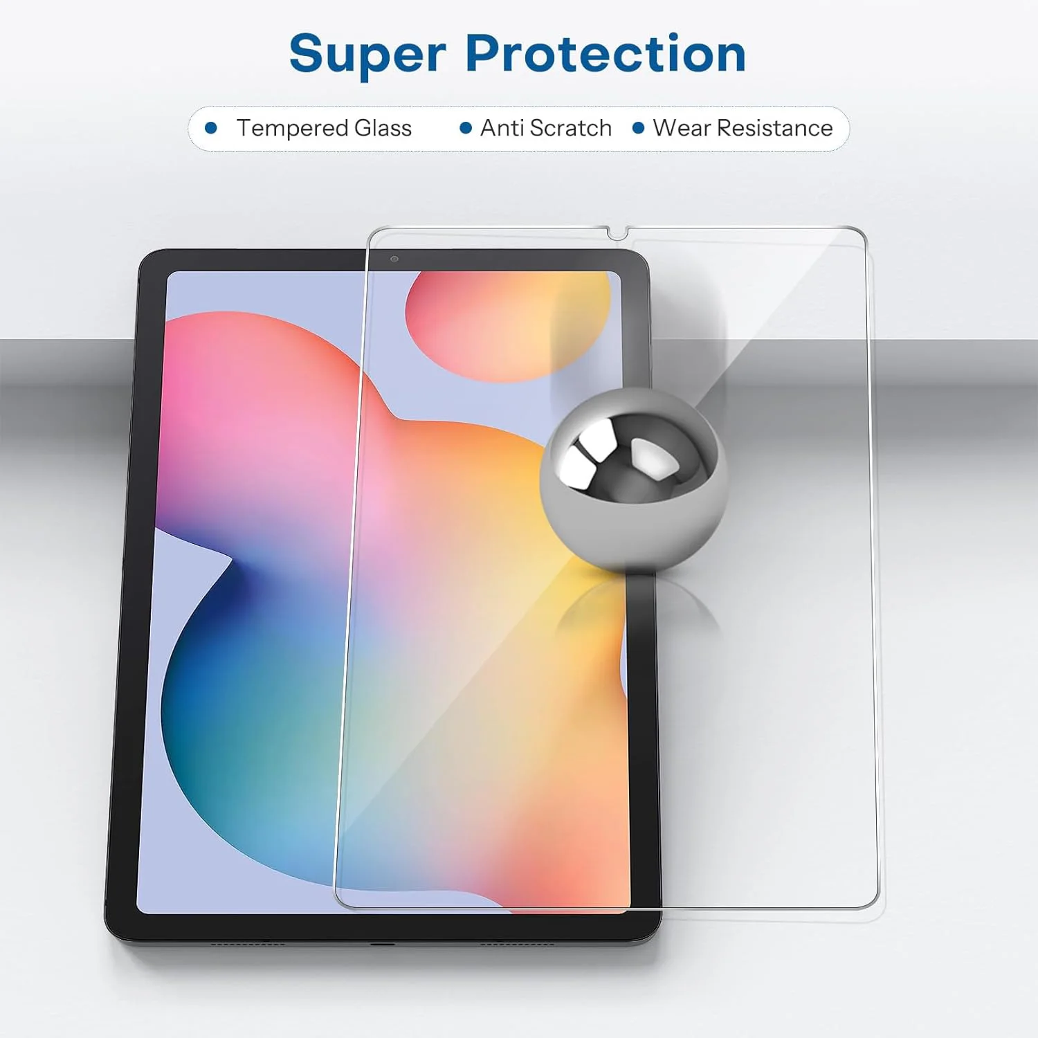 Protetor de tela para Samsung Galaxy Tab S6 Lite 10,4 polegadas 2024/2022/2020 Dureza Filme de vidro temperado à prova de arranhões 2 pacotes