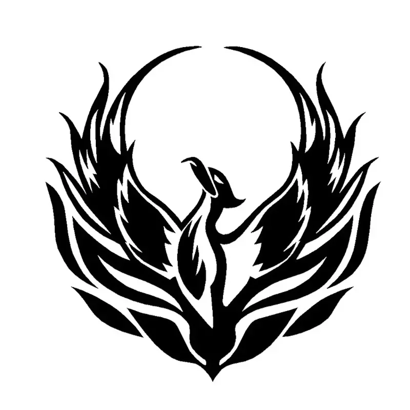 Flame Fire Phoenix Cool Car Sticker Auto Body Bumper Windows Motorcycle Laptop Walls Vinyl Film PVC Decal Car Tuning Accessories