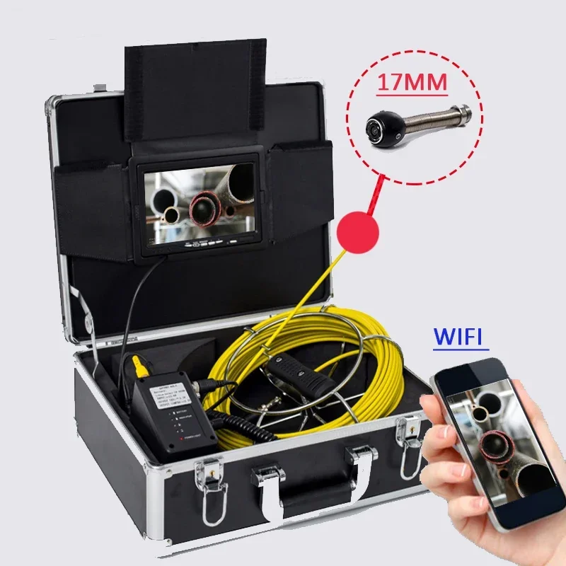 WI-FI Connection Support DVR Recording Video 7inch TFT LCD MNITOR 100m Cable Long Battery Portable Endoscope Inspection Camera