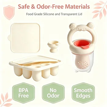 Baby Fruit Feeder, 3pc Set BPA Free and Safe for Infant 3