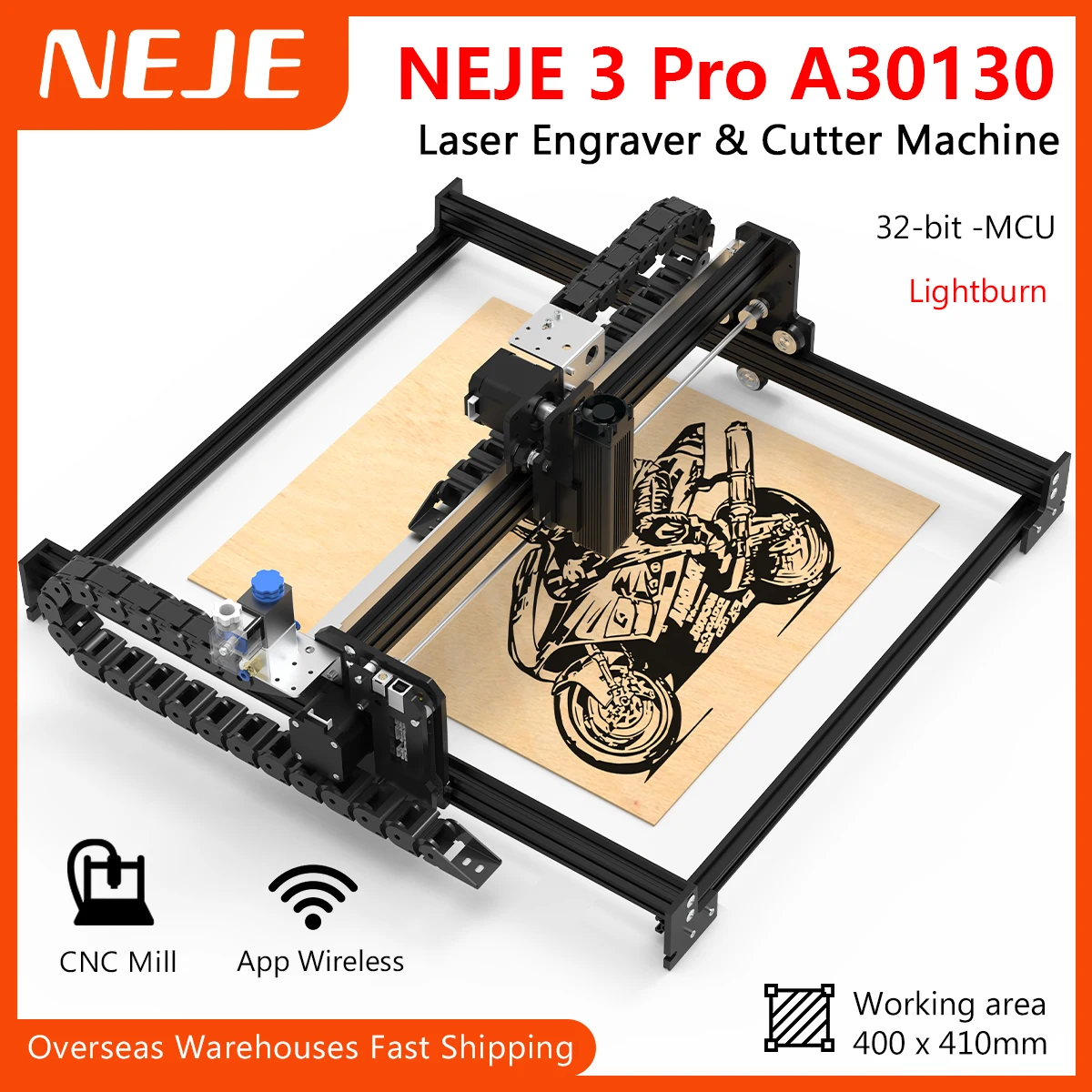 

NEJE 3Pro Laser Engraveing Machine A40640 N40630 Air assist 400x410mm Cutter Cutting Professional CNC Router Tool DIY Wood