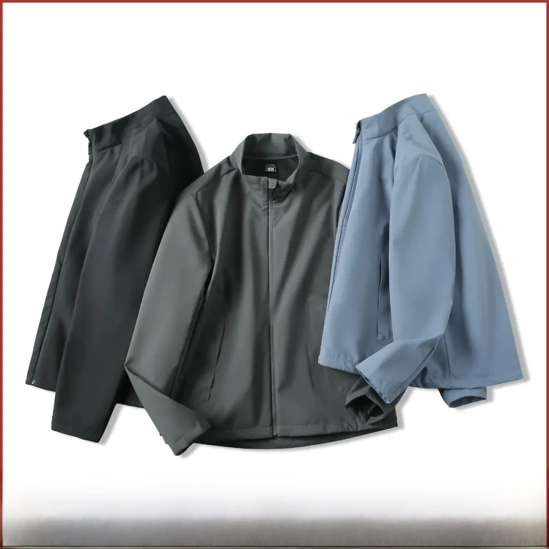 

Lightweight Soft ell Waterproof Breathable Jaet Autumn Men's Outdoor Sports Casual Collar Coat Stand Fit Youth Trend