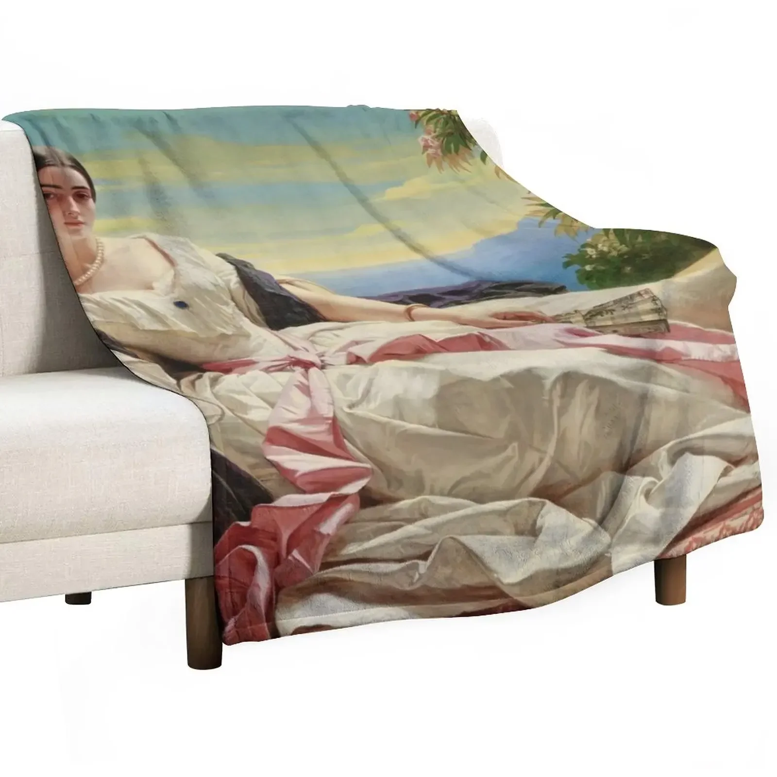 Leonilla, Princess of Sayn-Wittgenstein-Sayn - Franz Xaver Winterhalter Throw Blanket for winter Luxury Blankets