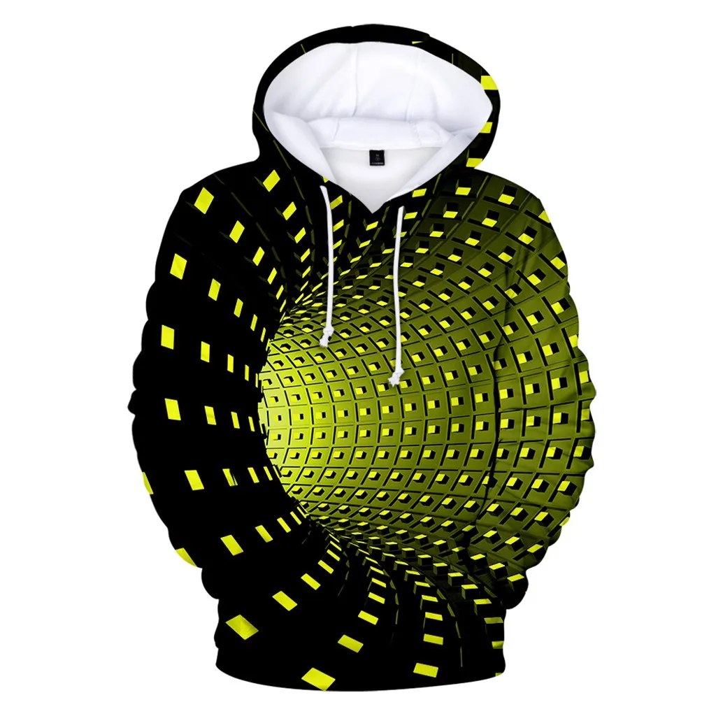 Neon Light punk hip hop dizzy arts 3D sweatshirt women/men pullovers hoodies Outerwear tie dye tops psychedelic vortex clothing