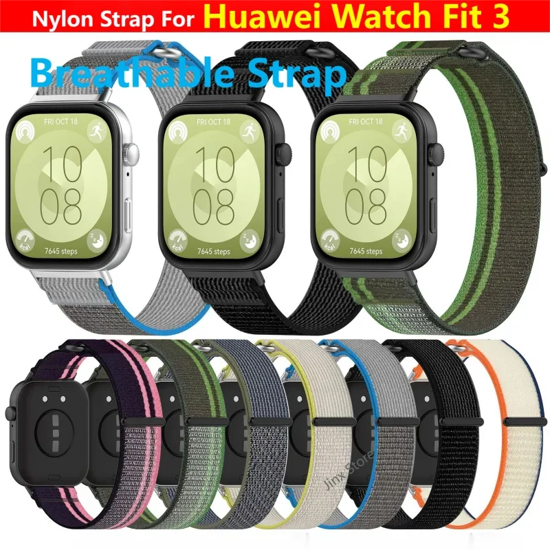 Trail Nylon Strap For Huawei Watch Fit 3 Sport Loop Bracelet Replaceable Wristband Fit3 Adjustable smart watches accessories