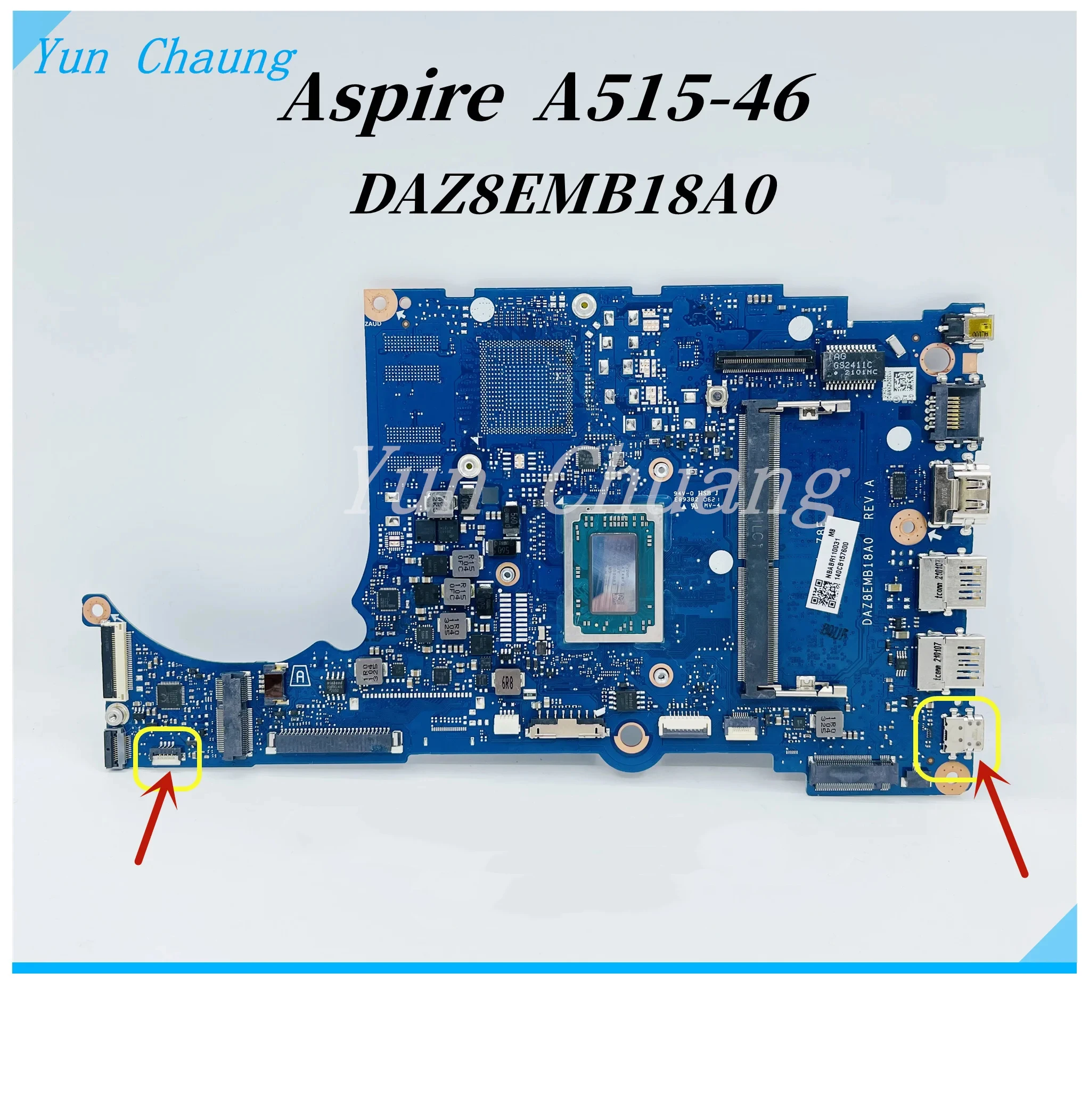 placa mae portatil para acer aspire da0z8emb18a0 a51546 a515 46g ryzen 3300u cpu 4gb de ram uma ddr4 01