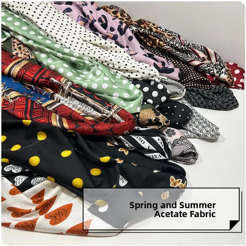 

Современная гладкая шелковая ткань с блеском и принтом для пошива брюк и модной одежды, весна-лето