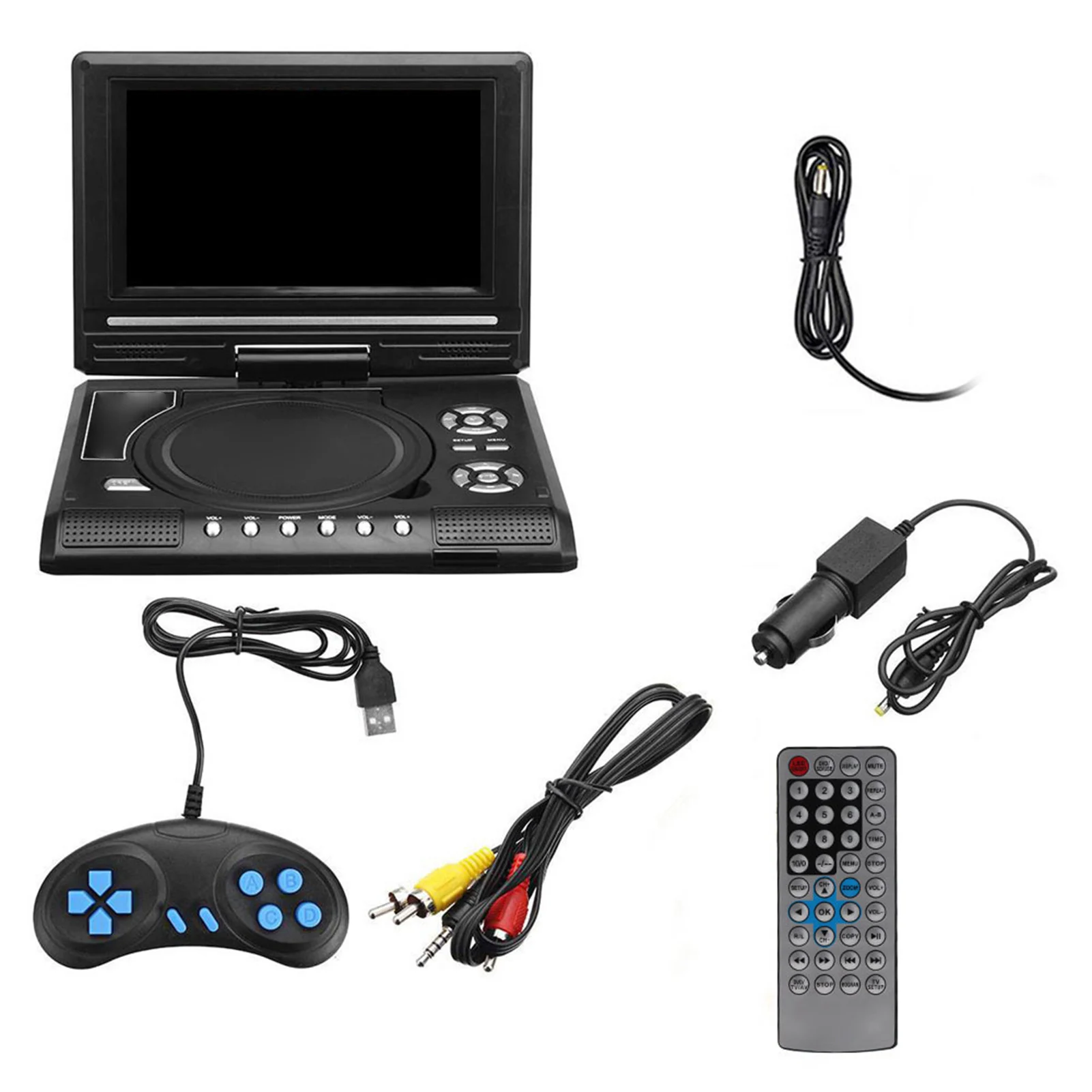 Portable DVD Viewer 7.8 Inch DVD Player 16:9 Widescreen 270° Rotatable DVD Player Support for Game Function 7.8 Inch DVD Player