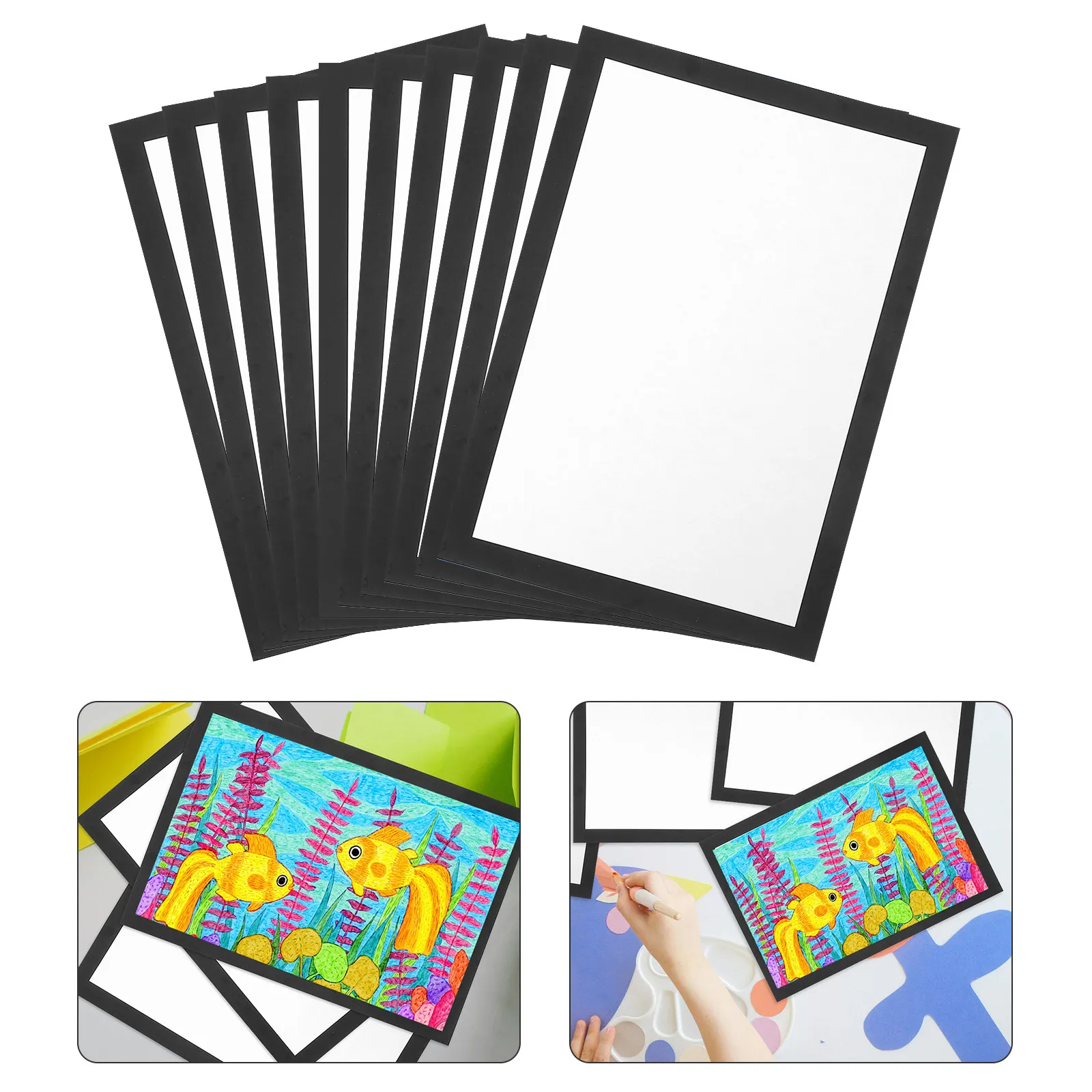 10Sheets Colored Frame Cardstock Thickened Painting Paper Drawing Paper Sheet Blank Cardstock for Art Craft Sketch DIY