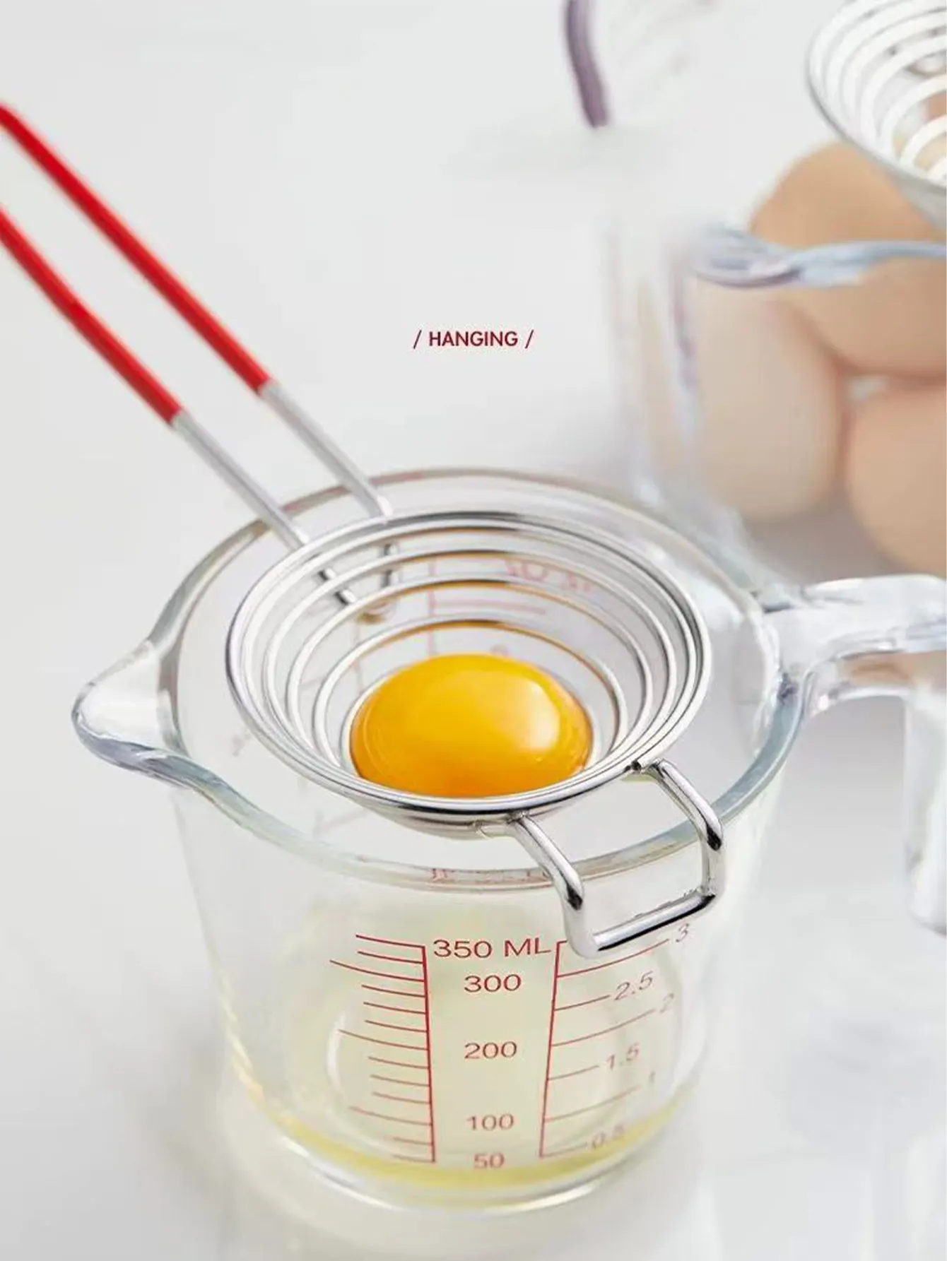 البيض الأبيض وفاصل صفار الفولاذ المقاوم للصدأ المنزلية البروتين والبيض فصل السائل تصفية فاصل البيض 1 قطعة #3