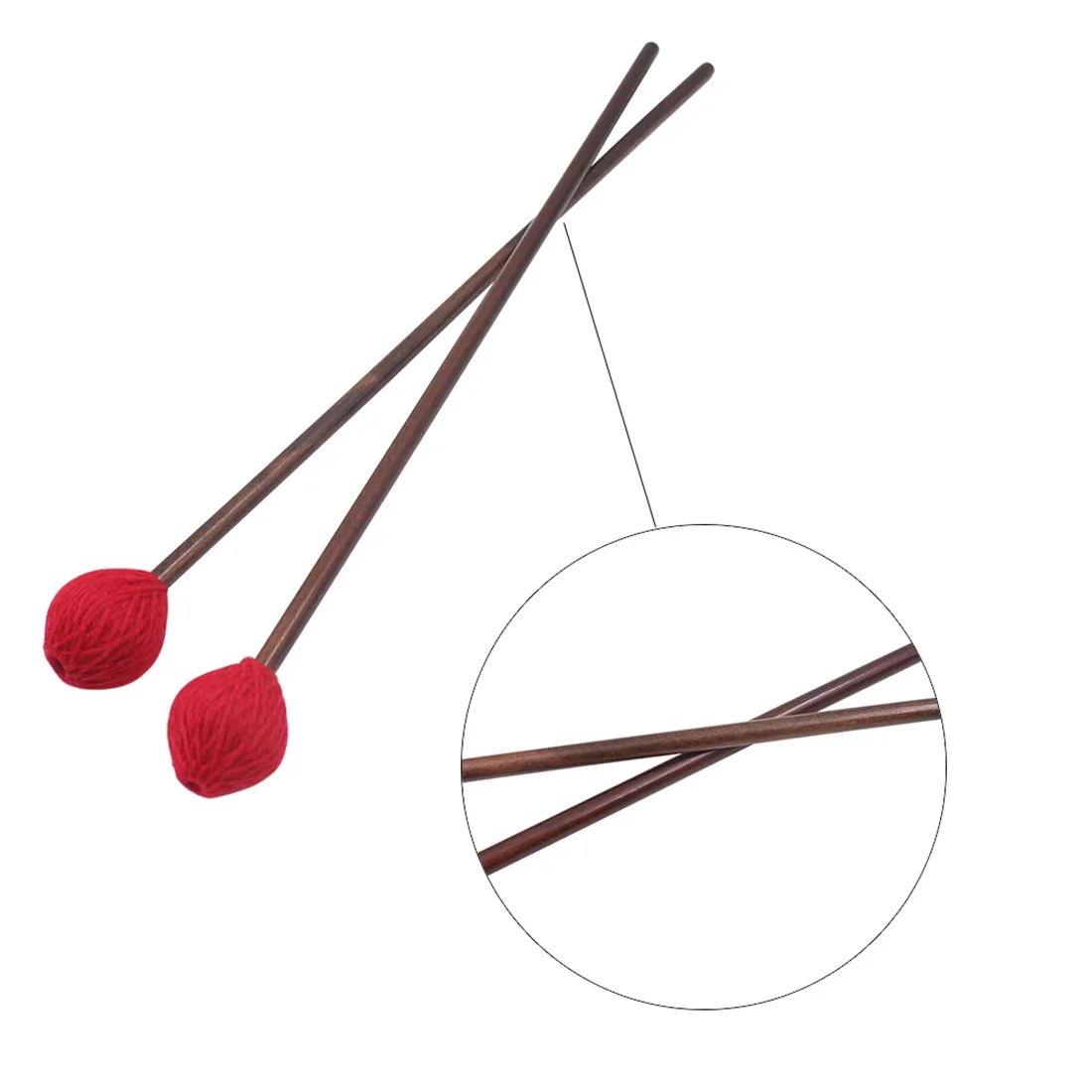 Drumstick Marimba Mammer 1 Pair Percussion Instrument Accessories Intermediate Marimba Mallets Professional Xylophone Mallet Red