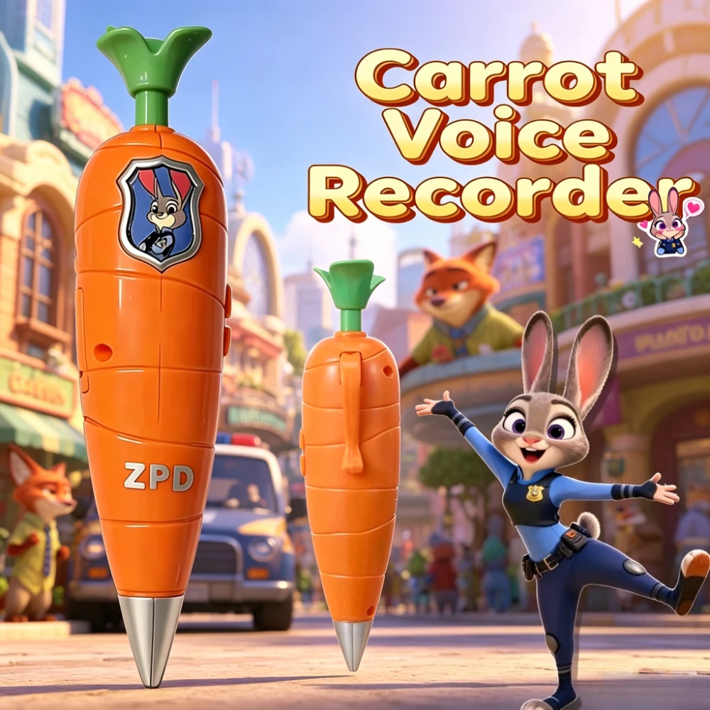 

New Carrot Model Recorder Pen | for Kids | 60s Mini Recorder | 2-in-1 Gel Pen Model Toy