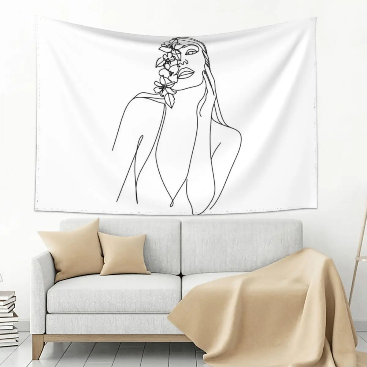 

Minimal Line Art Woman Face II Art Print by Nadja | Line art drawings, Abstract face art, Line Tapestry