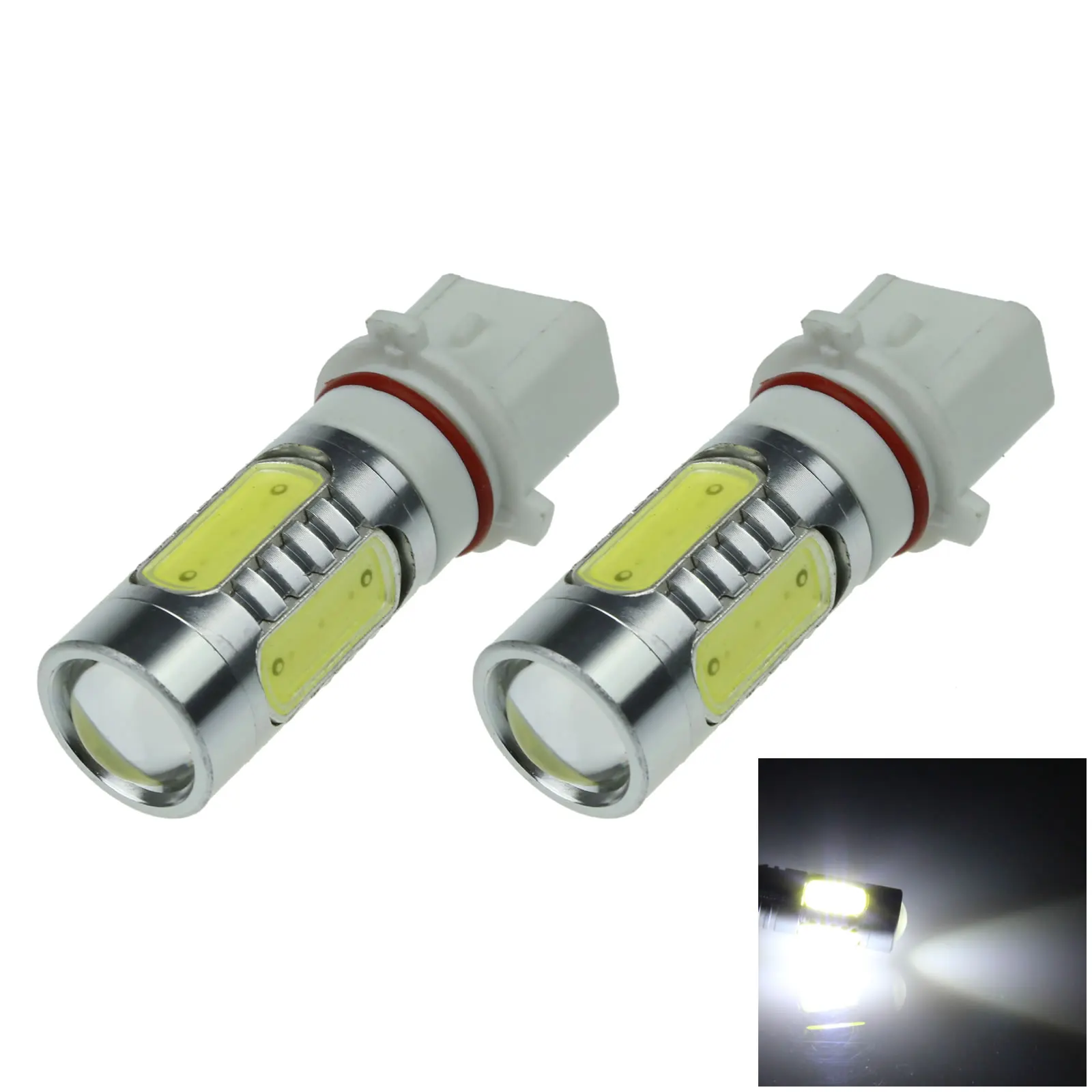 2x White RV P13W Signal Blub Head Lamp 5 Emitters COB SMD LED 12277 H402-W