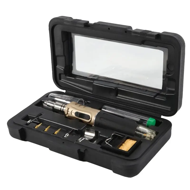 [NEWA76K!】 HS-1115K 10-In-1 Multifunction Gas Soldering Iron Case Set Lighter Spray Set Welding Equipment