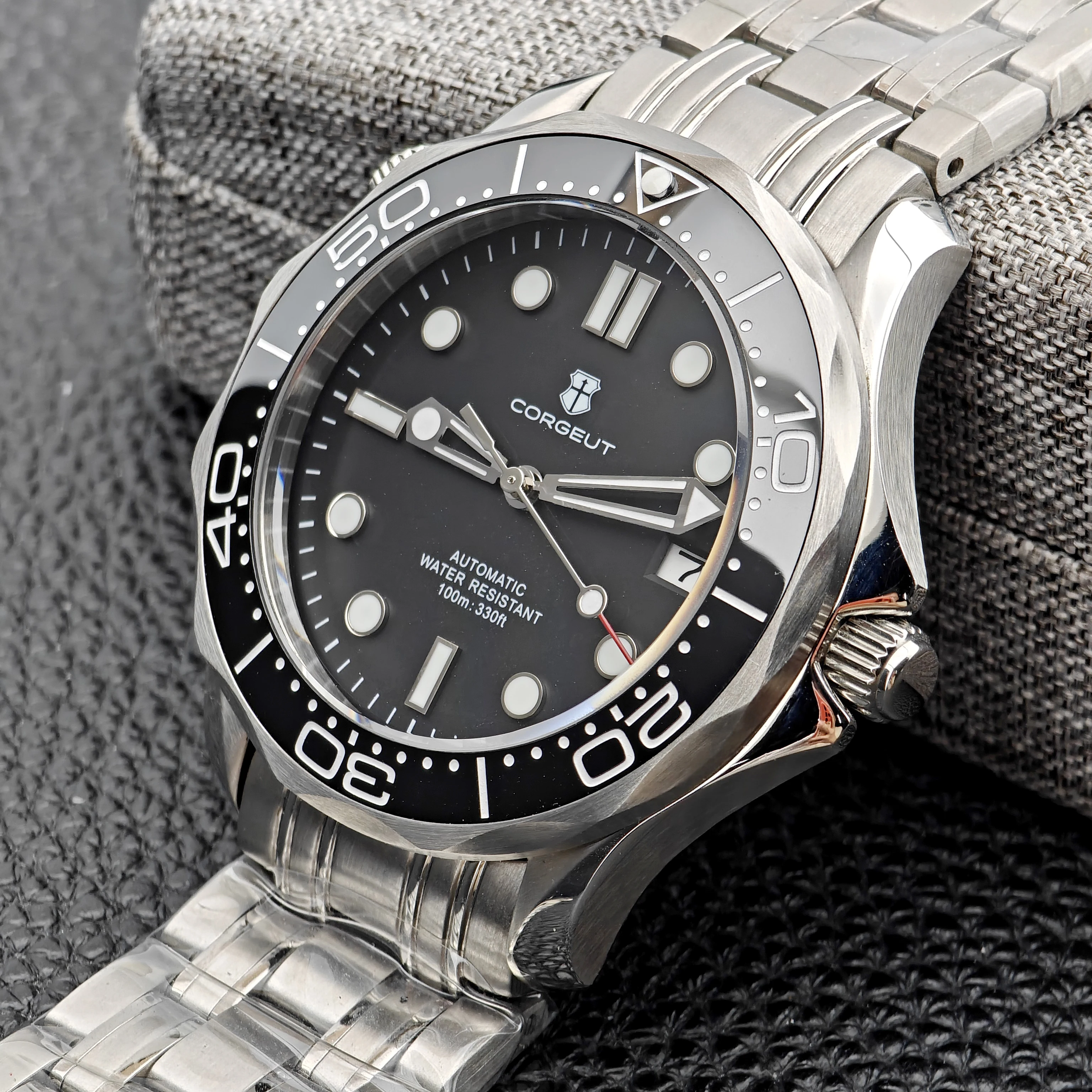 Herrlich Gefertigte 40mm Automatische Mechanische Herrenuhr mit CORGEUT NH35 Uhrwerk, Saphirglas, Taucheruhr Reloj – Detail 3